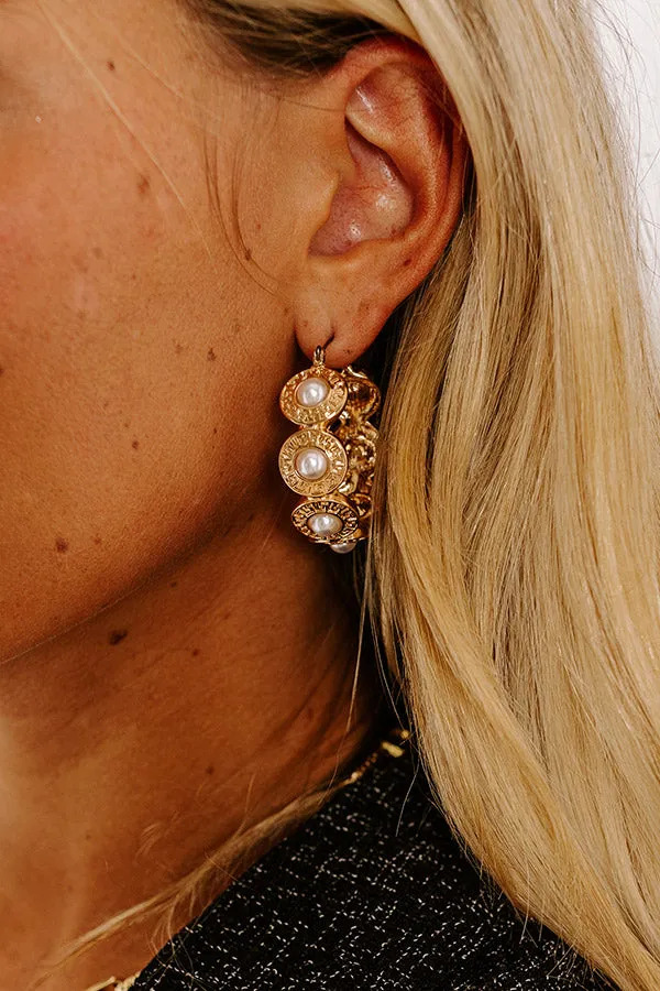 Chic Mindset Hoop Earrings in Pearl sold by Impressions product image thumbnail 4