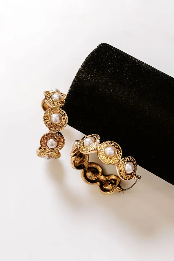 Chic Mindset Hoop Earrings in Pearl sold by Impressions