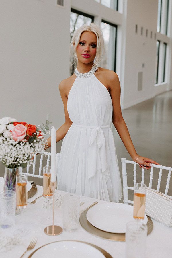 Cause To Celebrate Pleated Dress In White sold by Impressions product image thumbnail 4