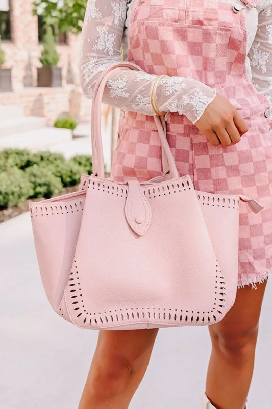 Simple Days Faux Leather Tote In Blush sold by Impressions