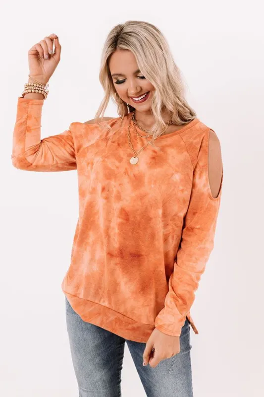 Ready To Jam Tie Dye Top in Light Rust sold by Impressions