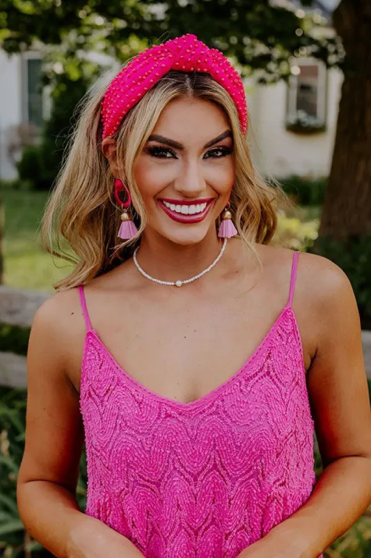 Humming Sweetly Embellished Headband In Fuchsia sold by Impressions