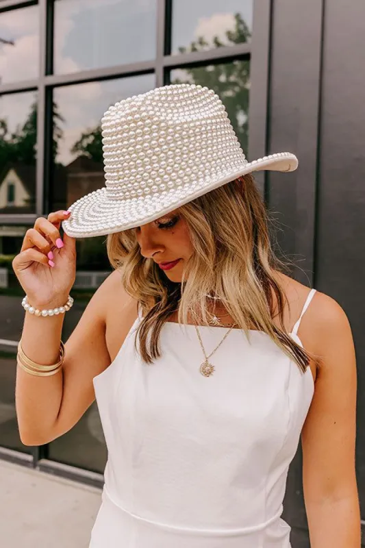 Subtly In Love Faux Pearl Embellished Fedora sold by Impressions