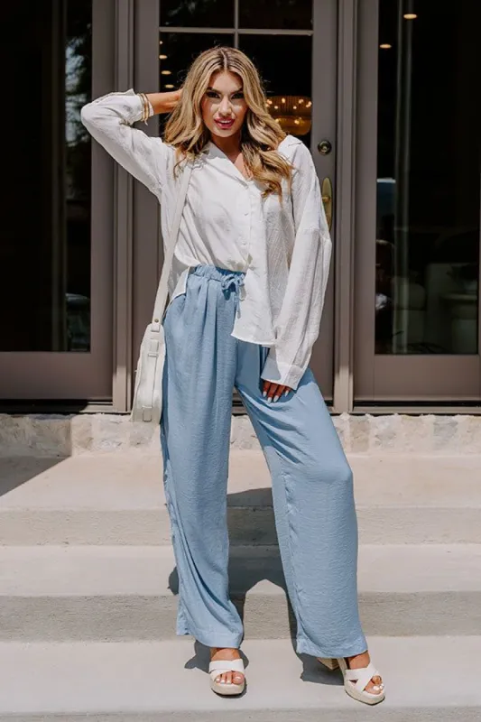 Major Milestone High Waist Pants In Sky Blue sold by Impressions