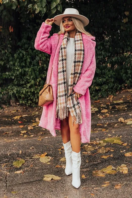 Plush Please Sherpa Coat in Pink sold by Impressions