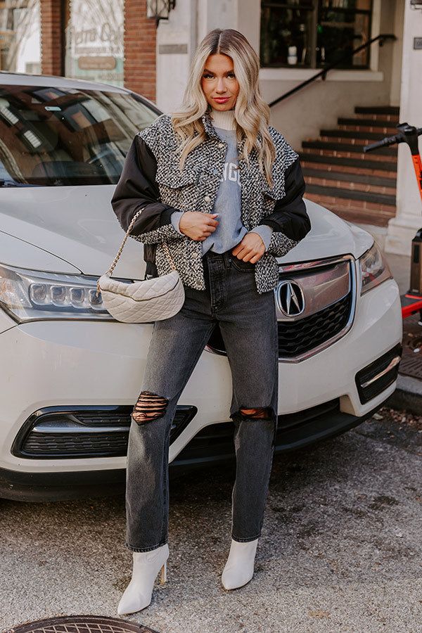 The Jackson High Waist Distressed Jean in Vintage Black sold by Impressions