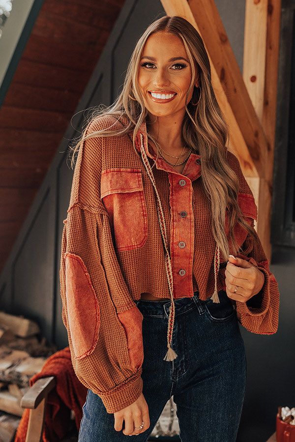 Autumn Sweetheart Waffle Knit Sweater In Rust sold by Impressions product image thumbnail 4