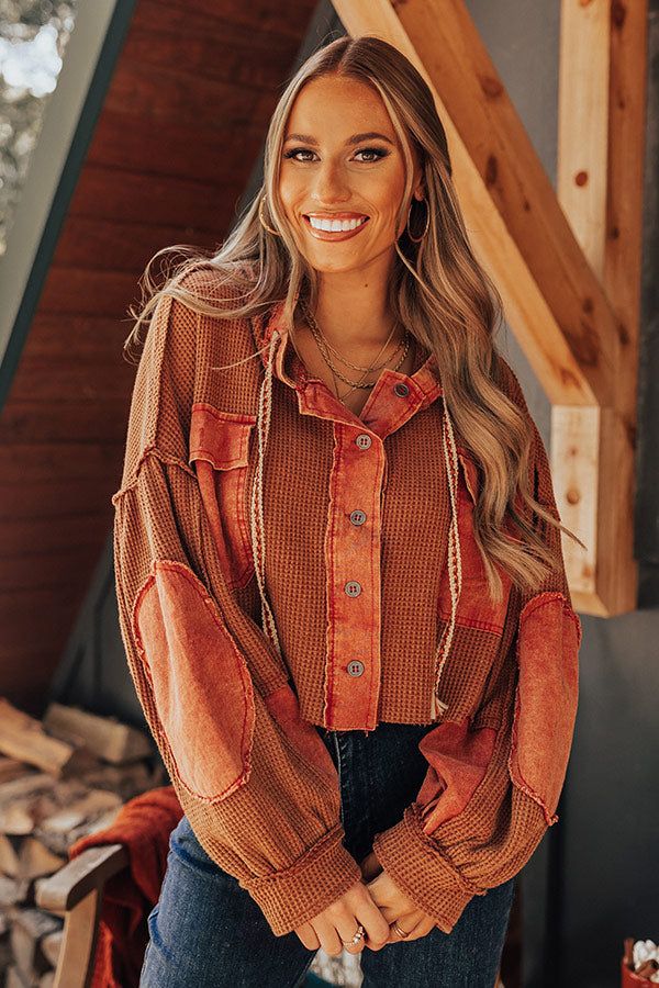 Autumn Sweetheart Waffle Knit Sweater In Rust sold by Impressions