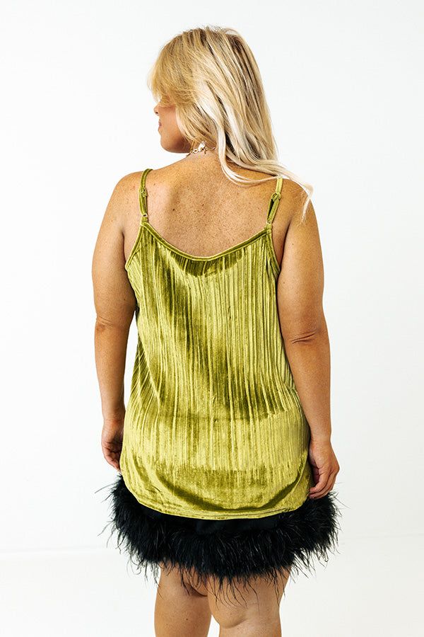 Finding Romance Velvet Tank In Lime Curves sold by Impressions product image thumbnail 4
