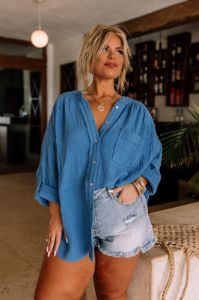 Sunny Forecast Tunic In Ocean Blue Curves sold by Impressions