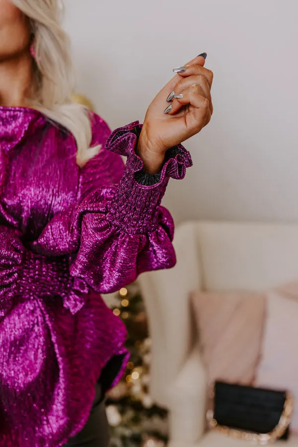 Sleek Silhouettes Metallic Top In Fuchsia sold by Impressions product image thumbnail 3