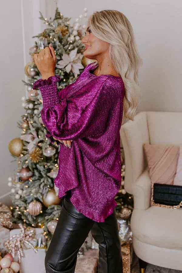 Sleek Silhouettes Metallic Top In Fuchsia sold by Impressions product image thumbnail 4