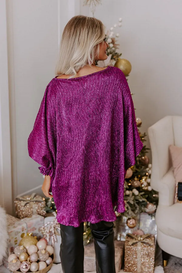 Sleek Silhouettes Metallic Top In Fuchsia sold by Impressions product image thumbnail 5