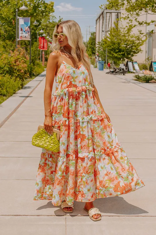 Tropical Shoreline Ruffle Maxi sold by Impressions