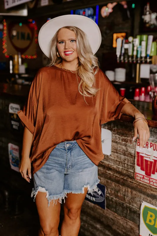 Chic Enterprise Shift Top In Brown Curves sold by Impressions