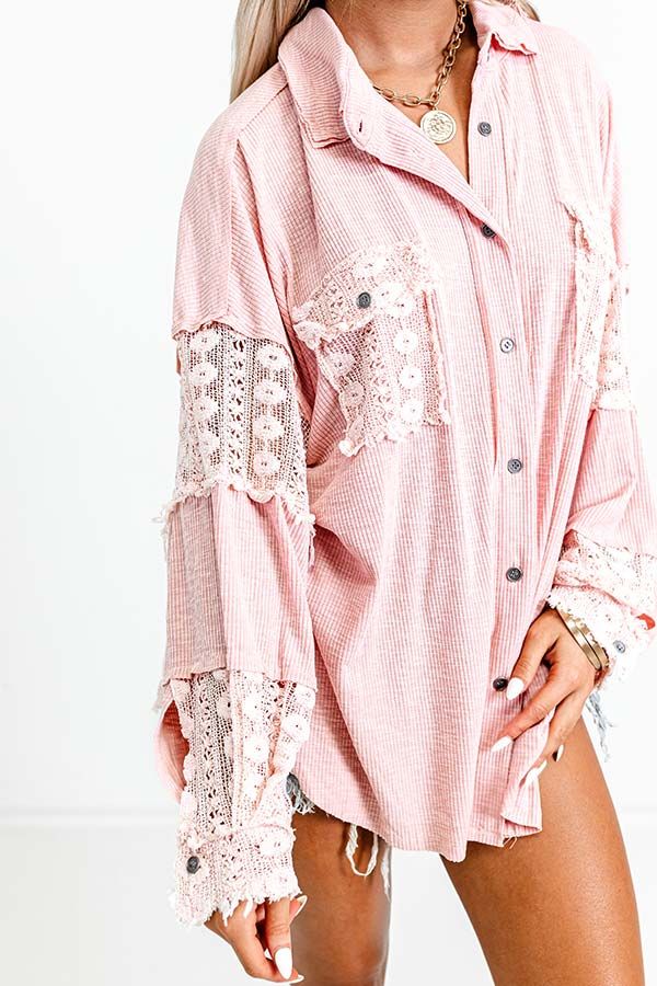 Speakeasy Attitude Button Up In Pink sold by Impressions product image thumbnail 4