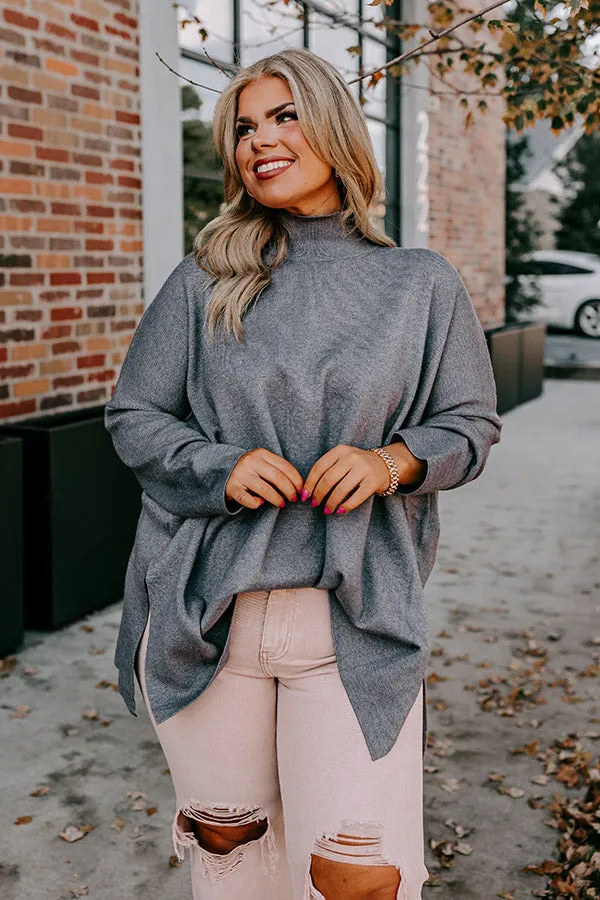 True Warmth Shift Sweater In Dark Grey Curves sold by Impressions product image thumbnail 2