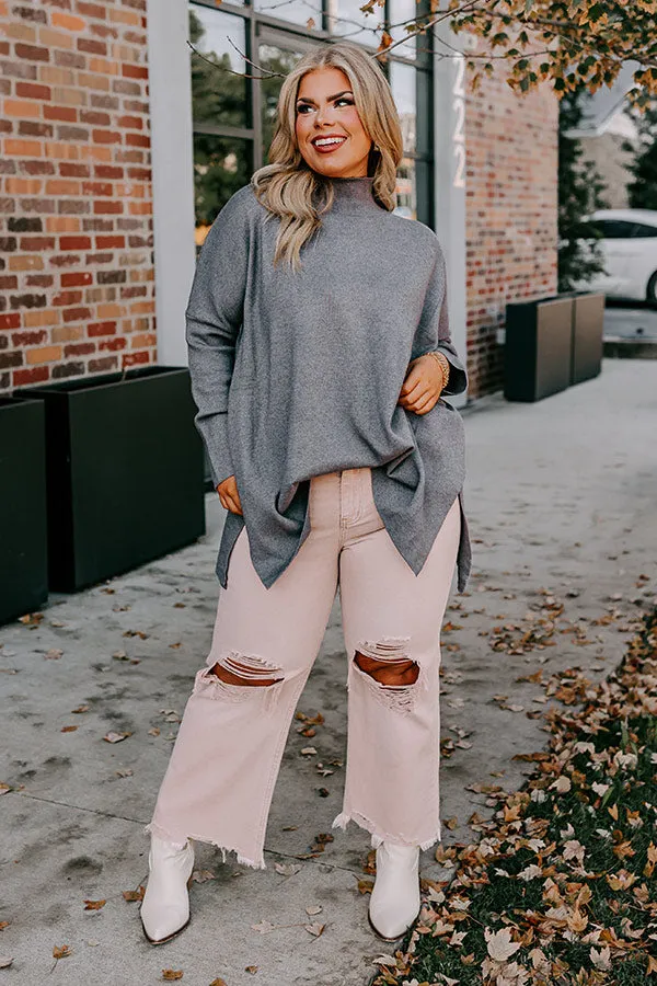 True Warmth Shift Sweater In Dark Grey Curves sold by Impressions