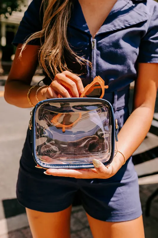 Top Of The Charts Clear Crossbody In Navy sold by Impressions