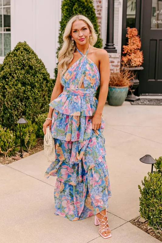 Spring Gala Tiered Maxi Dress sold by Impressions