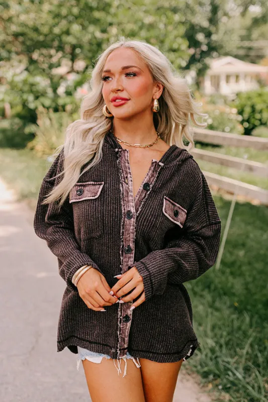 Exceptionally Chic Waffle Knit Light Weight Jacket In Black sold by Impressions