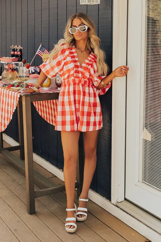 Lakeside Party Gingham Romper sold by Impressions