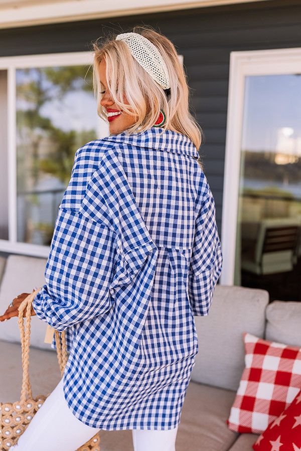Blue Jean Dream Gingham Button Up sold by Impressions product image thumbnail 3