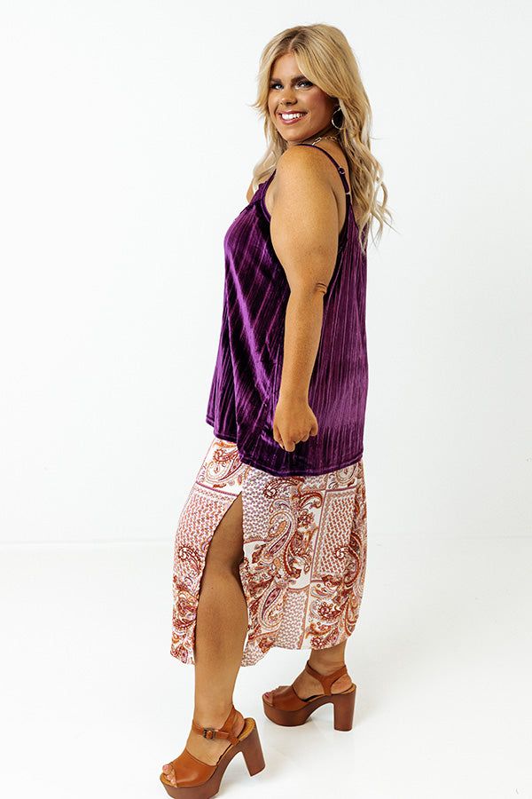 Finding Romance Velvet Tank In Purple Curves sold by Impressions product image thumbnail 5