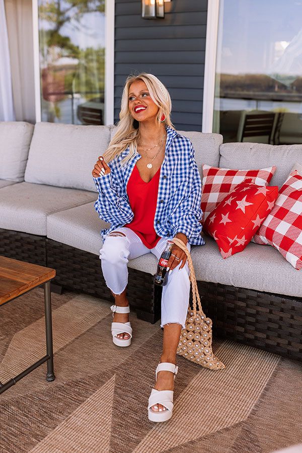 Blue Jean Dream Gingham Button Up sold by Impressions product image thumbnail 2