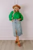 Brunch Date Shift Top In Kelly Green Curves sold by Impressions