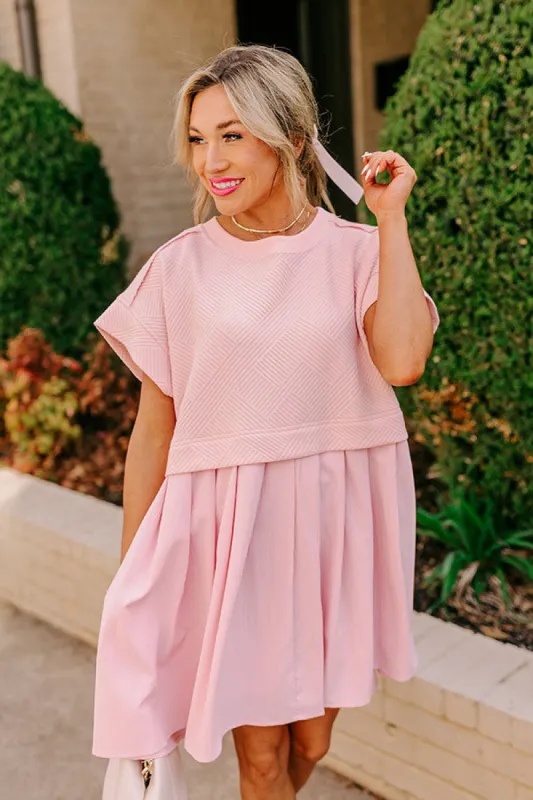 Myrtle Beach Brunch Mini Dress in Pink sold by Impressions
