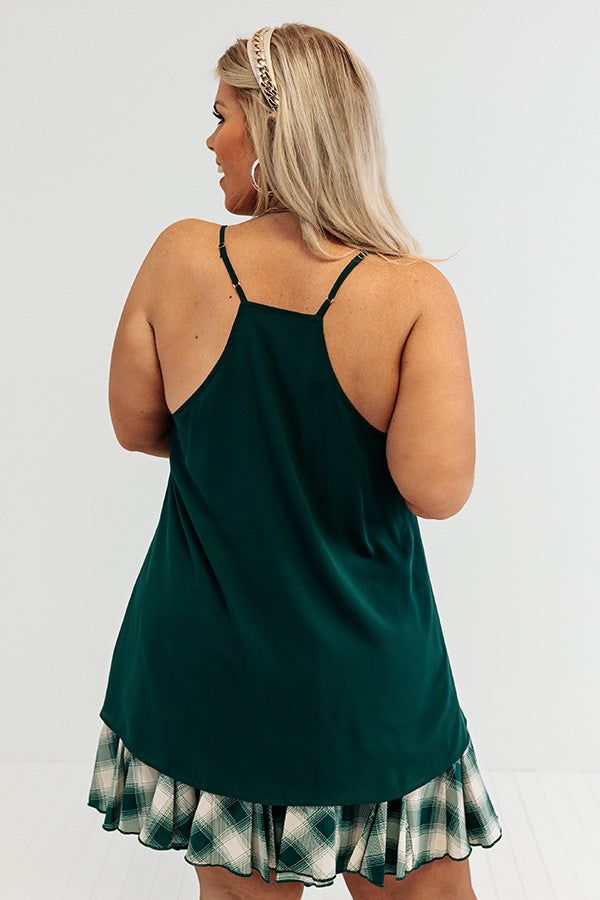 Tour The City Shift Tank in Hunter Green Curves sold by Impressions product image thumbnail 4