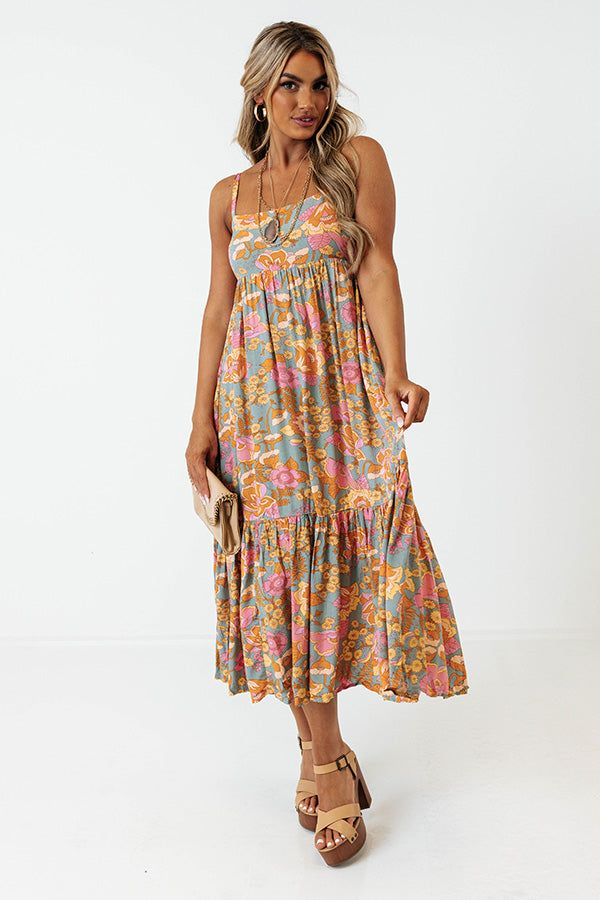 Book The Trip Floral Midi In Pear sold by Impressions