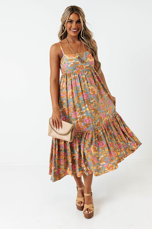 Book The Trip Floral Midi In Pear sold by Impressions product image thumbnail 2