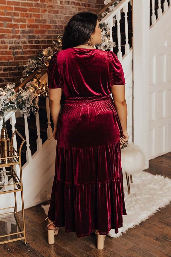 Better By Moonlight Velvet Maxi Dress In Wine Curves sold by Impressions product image thumbnail 3