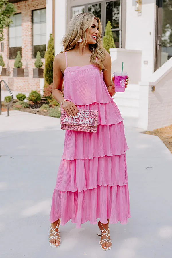 Dreamy Mood Pleated Midi In Pink sold by Impressions product image thumbnail 4