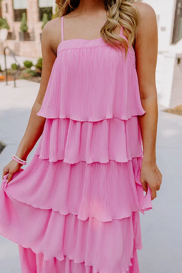 Dreamy Mood Pleated Midi In Pink sold by Impressions product image thumbnail 5