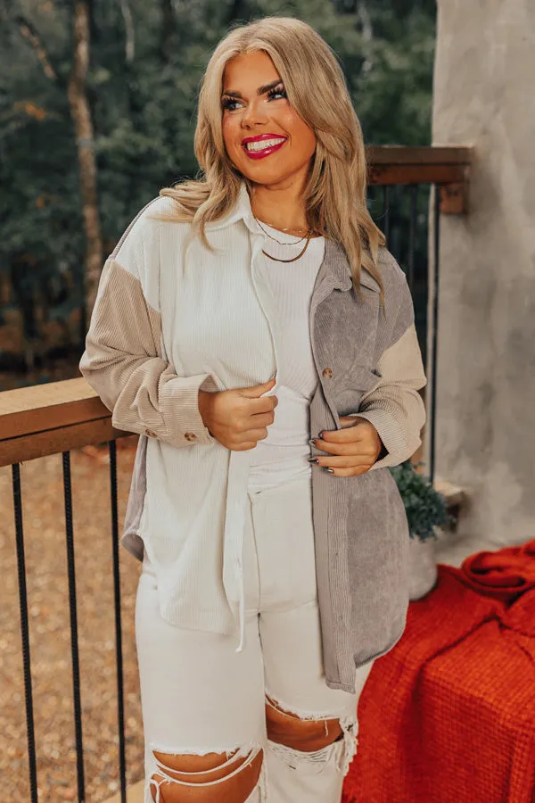 Caught Crushing Corduroy Jacket In Grey Curves sold by Impressions product image thumbnail 4