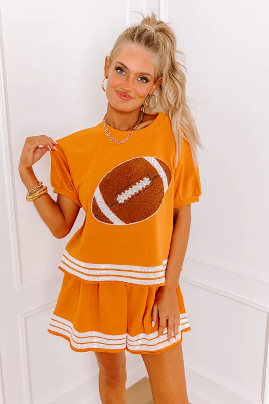 Sideline Social Embroidered Top in Rust sold by Impressions