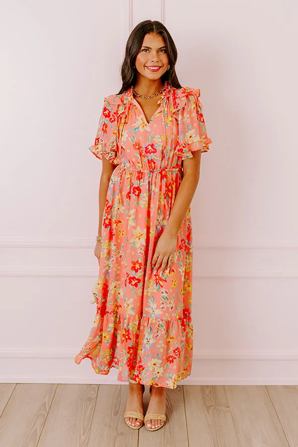 Floral Flair Midi In Coral sold by Impressions
