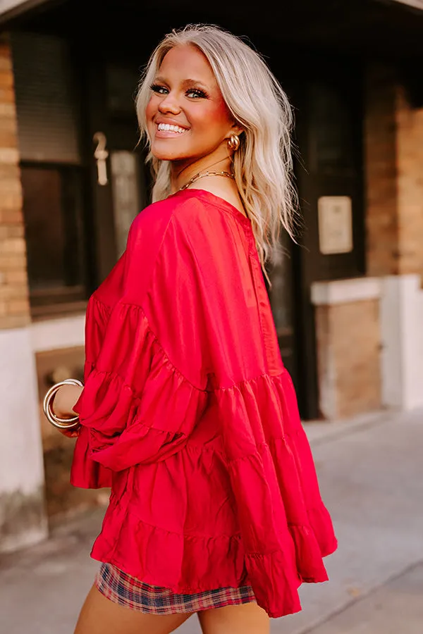 Swish And Sway Satin Top in Wine sold by Impressions product image thumbnail 4