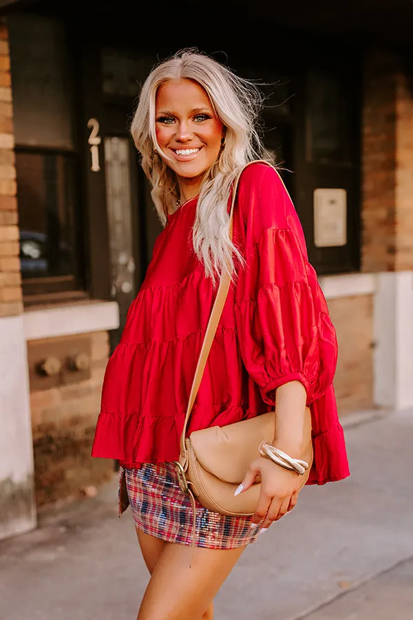 Swish And Sway Satin Top in Wine sold by Impressions product image thumbnail 5