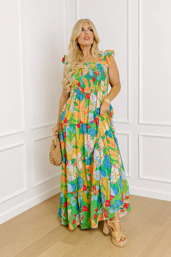 Life In The Tropics Smocked Maxi Dress Curves sold by Impressions