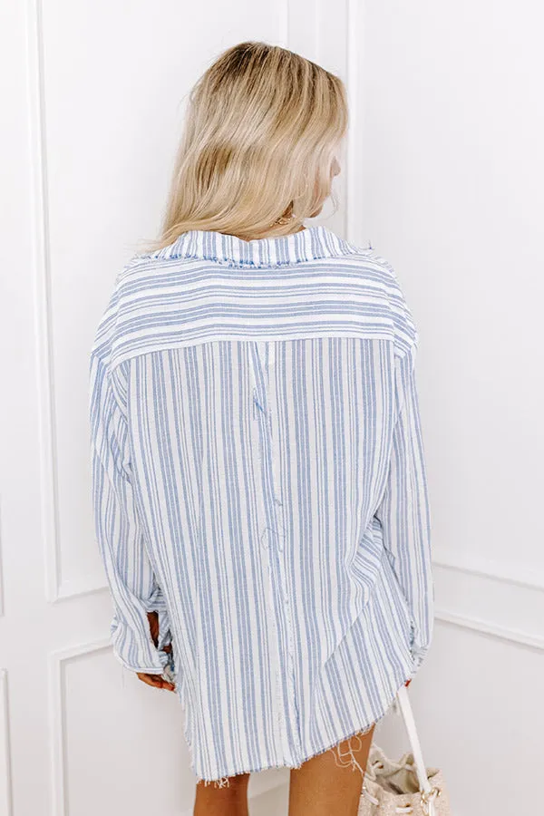 Out Of Line Button Up Top In Blue sold by Impressions product image thumbnail 3