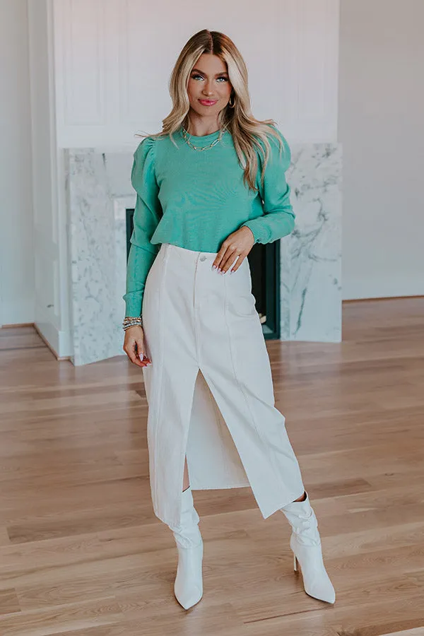 Lovely Tokens Sweater Top In Mint sold by Impressions product image thumbnail 2