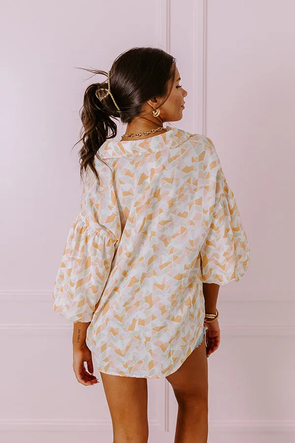 Mystic Waterfalls Shift Top In Orange sold by Impressions product image thumbnail 4