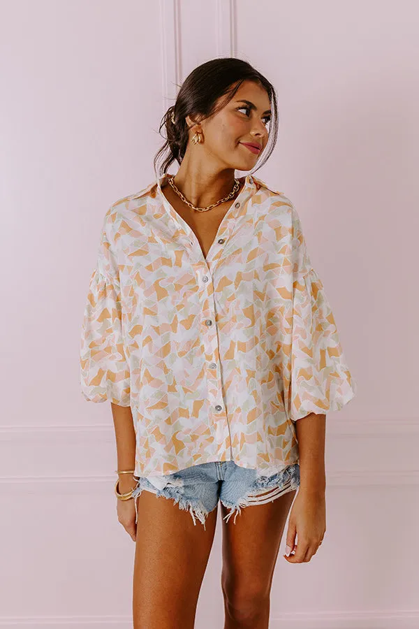 Mystic Waterfalls Shift Top In Orange sold by Impressions product image thumbnail 5