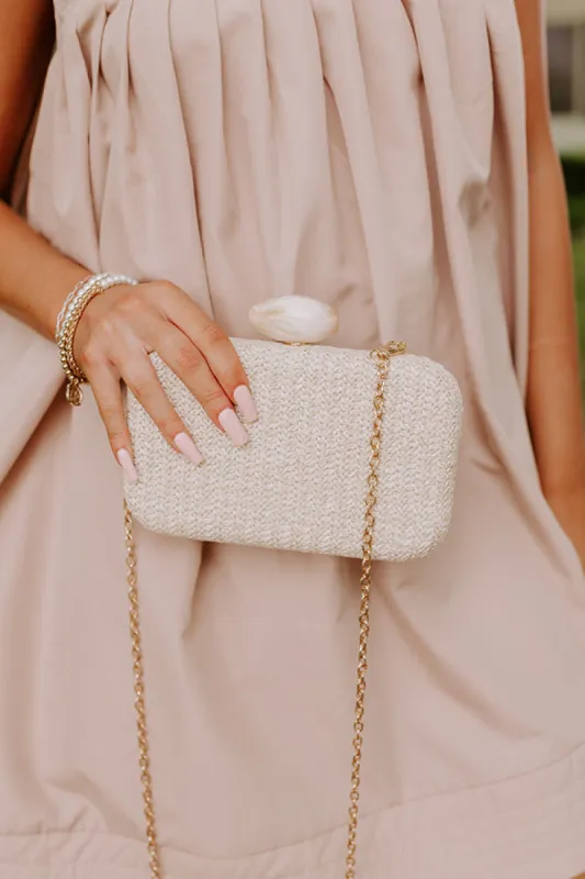 St. Lucia Love Woven Clutch in Ivory sold by Impressions
