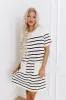 Country Club Charm Stripe Mini Dress in Cream sold by Impressions