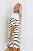 Country Club Charm Stripe Mini Dress in Cream sold by Impressions